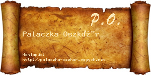 Palaczka Oszkár névjegykártya